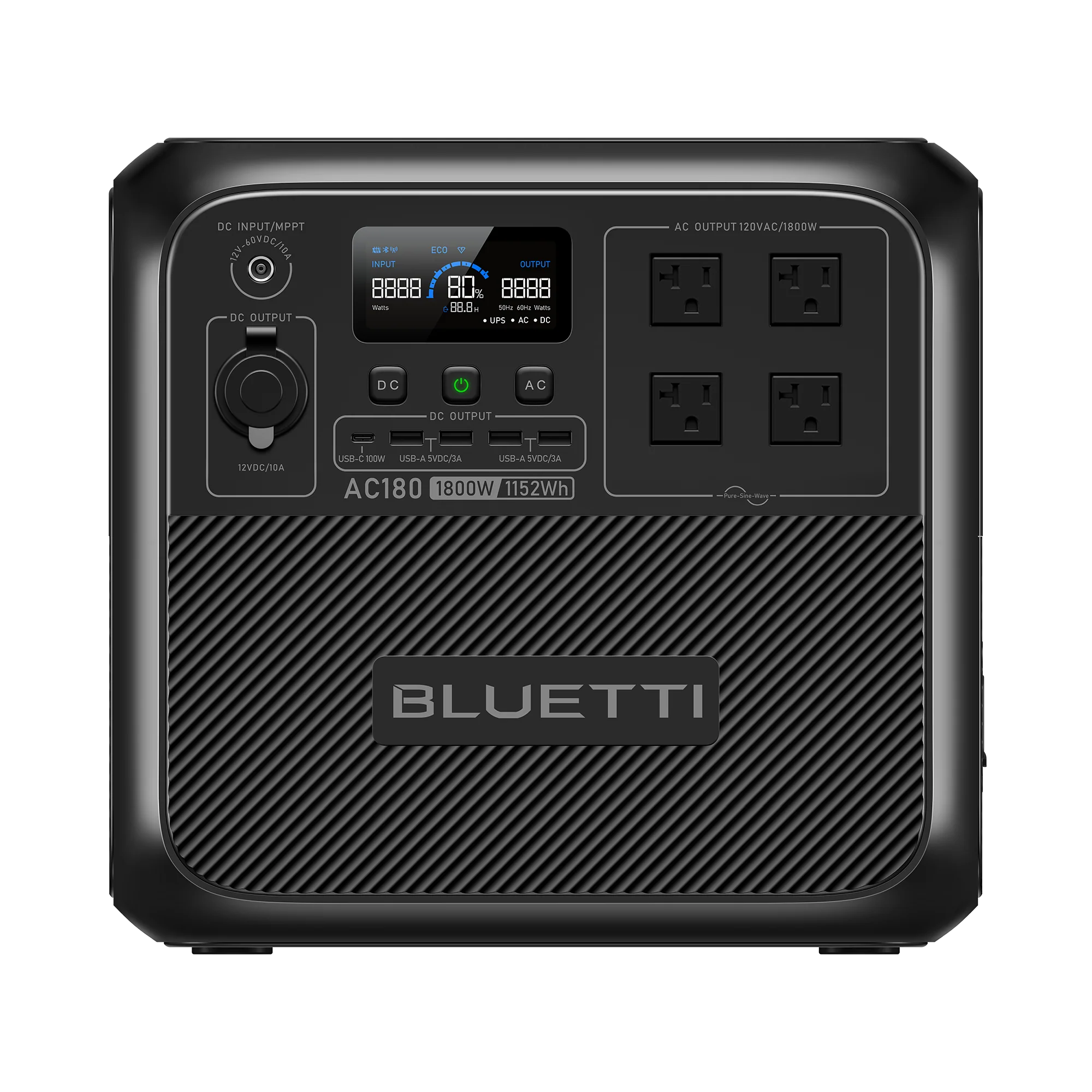 BLUETTI AC180 vista frontal